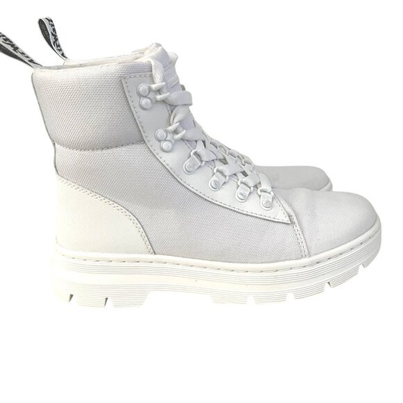 Dr. Martens AirWair Combs Platform Combat Boots White 9 US Lug Sole Lace Up - Picture 2 of 11